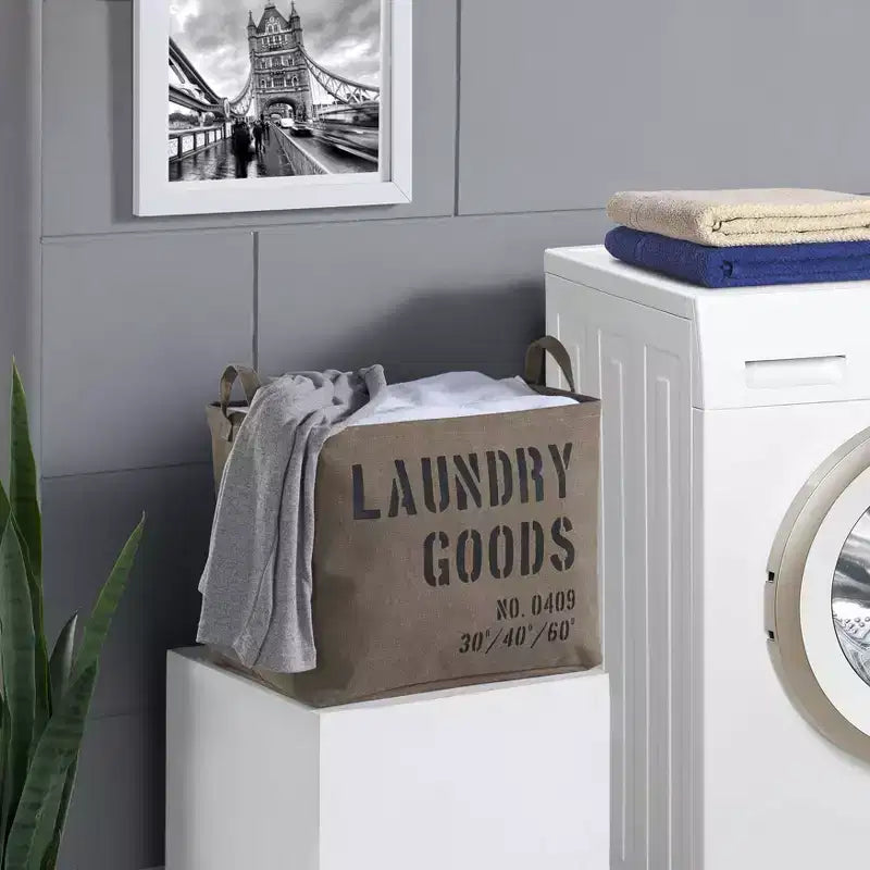 Army Canvas Laundry Basket: Collapsible Green Hamper with Built-In Handles, Heavy Duty & Portable, 10 Volume Capacity