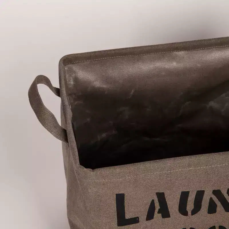 Panier à Linge en Toile Militaire : Panier Pliable Vert avec Poignées Intégrées, Robuste et Portable, Capacité de 10 Litres