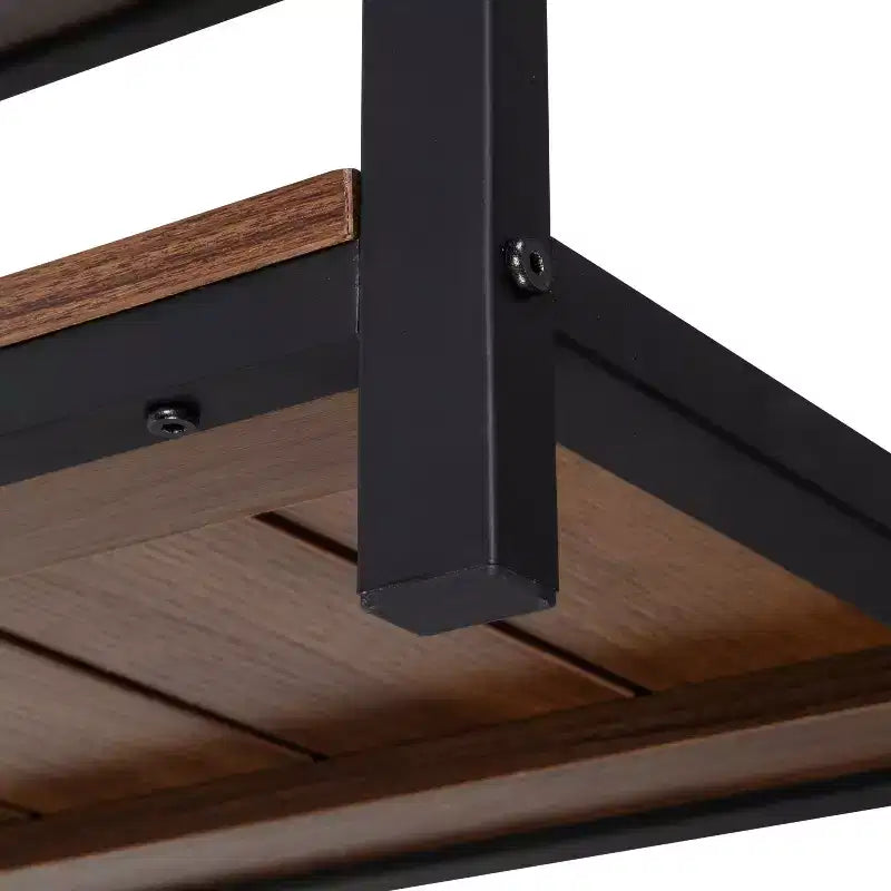 Banc de rangement pour chaussures à 2 niveaux Noyer : Banc porte-chaussures, contient 8 paires, sur pied, cadre en panneaux de particules