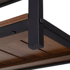 Banc de rangement pour chaussures à 2 niveaux Noyer : Banc porte-chaussures, contient 8 paires, sur pied, cadre en panneaux de particules