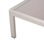 Salon de jardin Salome 4 pièces : structure moderne en aluminium résistant aux intempéries, coussins déhoussables, table en verre trempé, 5 places