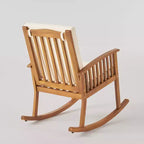 Ensemble 3 pièces de chaises à bascule et table d'appoint en bois d'acacia Abbottsford - Brun/Crème - Christopher Knight Home : Sièges d'extérieur résistants aux intempéries