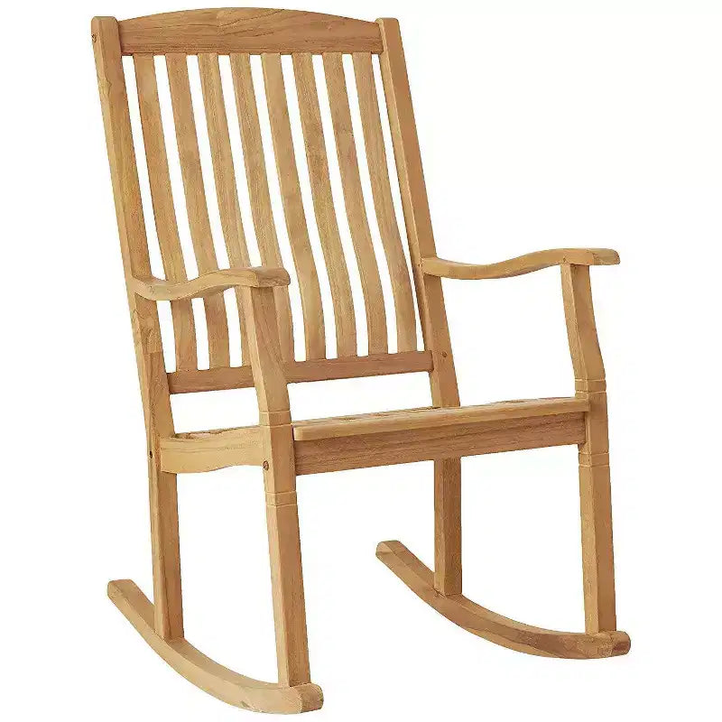 Sonoma Lane Channing Ensemble de conversation d'extérieur 3 pièces en teck – Mobilier compact résistant aux intempéries avec 2 fauteuils à bascule et table d'appoint