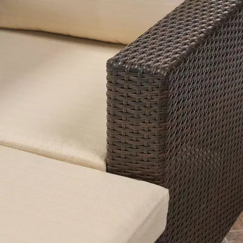 Ensemble de canapé d'angle en osier 10 pièces Santa Rosa - Marron/Beige - Christopher Knight Home