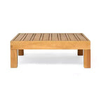 2 fauteuils d'extérieur Brava en bois d'acacia accoudoir droit et table basse avec coussin teck/rouge - Christopher Knight Home