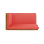 2 fauteuils d'extérieur Brava en bois d'acacia accoudoir droit et table basse avec coussin teck/rouge - Christopher Knight Home