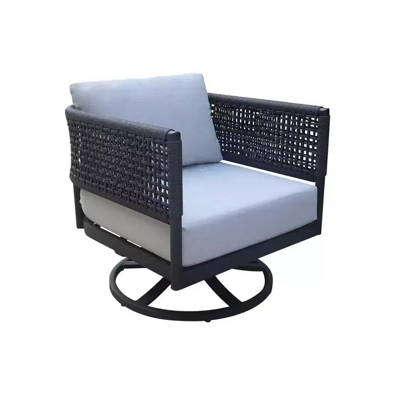 Ensemble de conversation d'extérieur 3 pièces International Concepts avec canapé, table basse et fauteuil pivotant en corde d'abaca tressée