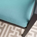 Ensemble de 6 places en aluminium Blakely de Leisure Made avec coussins en tissu bleu Spa