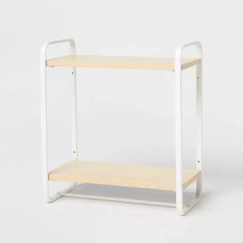 Wood Wall Shelf White Metal - Brightroom™