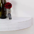 Étagère Murale Décorative Flottante Ronde en Bois Blanc - Fixation Murale Circulaire en MDF, Aucun Assemblage Requis