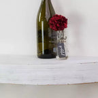 Étagère Murale Décorative Flottante Ronde en Bois Blanc - Fixation Murale Circulaire en MDF, Aucun Assemblage Requis
