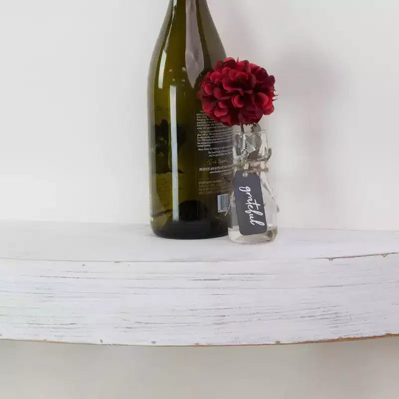 Small Round Wood Floating Decorative Wall Shelf White - Circular MDF Wall-Mount, No Assembly Required