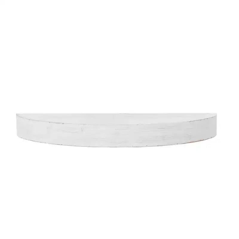 Étagère Murale Décorative Flottante Ronde en Bois Blanc - Fixation Murale Circulaire en MDF, Aucun Assemblage Requis
