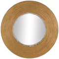 Olivia & May 30"x30" Metal Abstract Wall Mirror with Overlapping Wire Rings Gold: No Assembly, Sawtooth Wall Mount, Indoor Use