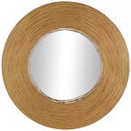 Olivia & May 30"x30" Metal Abstract Wall Mirror with Overlapping Wire Rings Gold: No Assembly, Sawtooth Wall Mount, Indoor Use