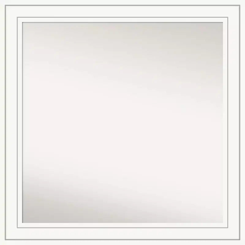 31" x 31" Non-Beveled Craftsman White Wood Wall Mirror - Amanti Art: Modern Square, Includes Mounting Hardware