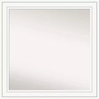 31" x 31" Non-Beveled Craftsman White Wood Wall Mirror - Amanti Art: Modern Square, Includes Mounting Hardware