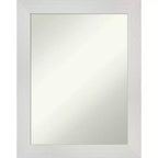 23" x 29" Non-Beveled Mosaic Bathroom Wall Mirror White - Amanti Art: Modern Rectangle, Polystyrene Frame, Wall Mounted