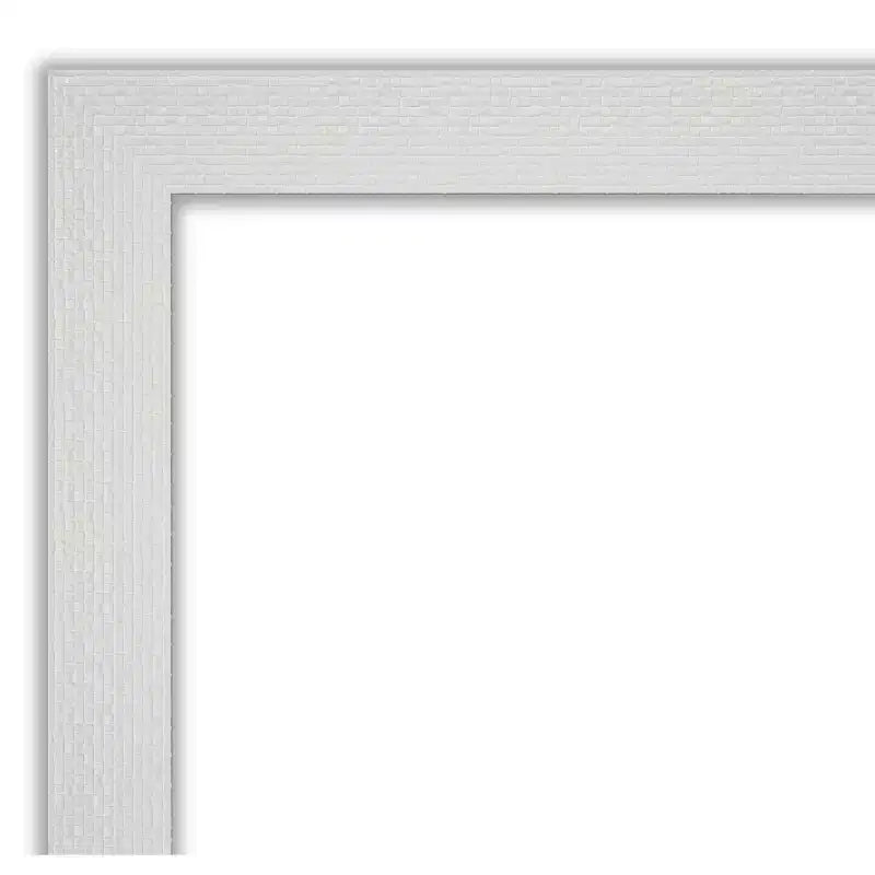 Miroir mural de salle de bain 23" x 29" non biseauté blanc - Rectangle moderne, cadre en polystyrène, fixation murale