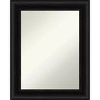 24" x 30" Non-Beveled Parlor Bathroom Wall Mirror Black - Amanti Art: Modern Rectangle, Polystyrene Frame, Wall Mounted