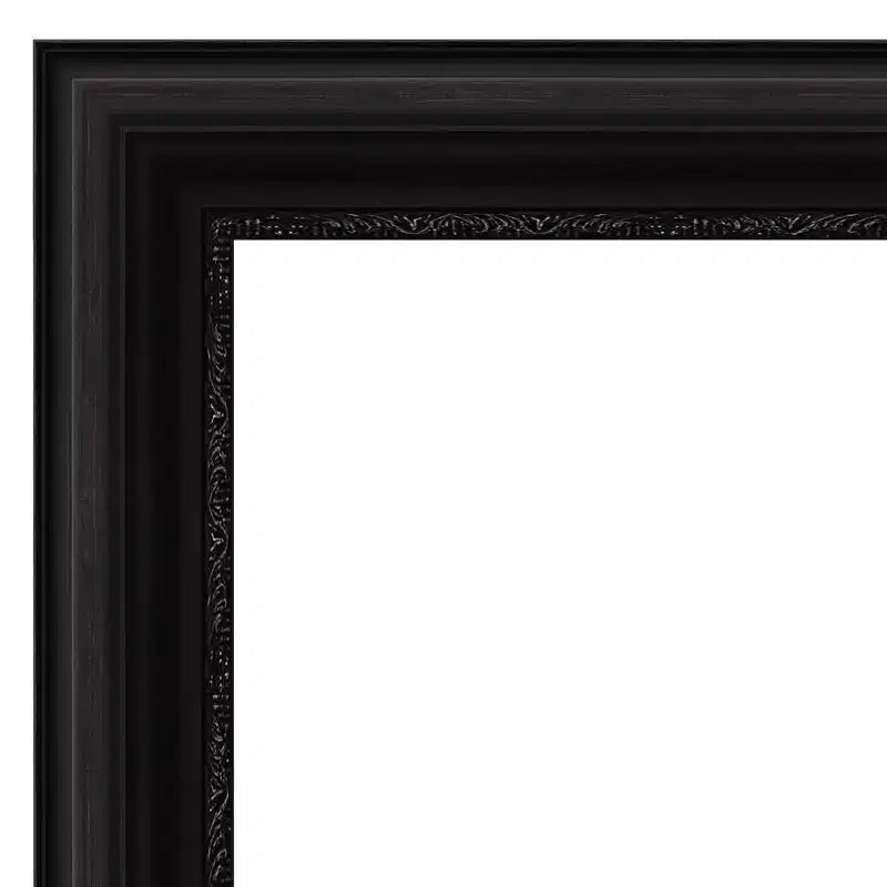 Miroir mural de salle de bain 24 po x 30 po non biseauté Noir – Rectangle moderne, cadre en polystyrène, fixation murale