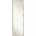 16" x 50" Crackled Narrow Framed Full Length on the Door Mirror Metallic - Amanti Art: Polystyrene, No Assembly Required