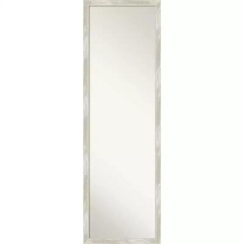 16" x 50" Crackled Narrow Framed Full Length on the Door Mirror Metallic - Amanti Art: Polystyrene, No Assembly Required