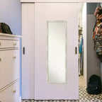 Miroir pleine longueur étroit de 16" x 50" avec cadre craquelé, métallique - Polystyrène, aucun assemblage requis