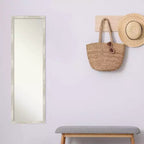Miroir pleine longueur étroit de 16" x 50" avec cadre craquelé, métallique - Polystyrène, aucun assemblage requis