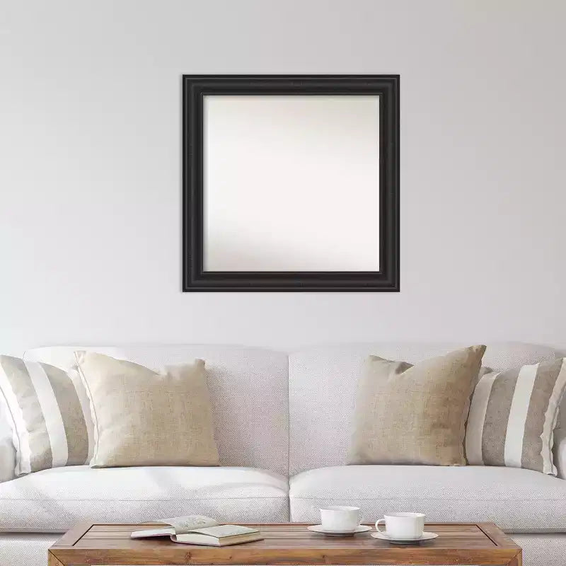32" x 32" Non-Beveled Black Wall Mirror