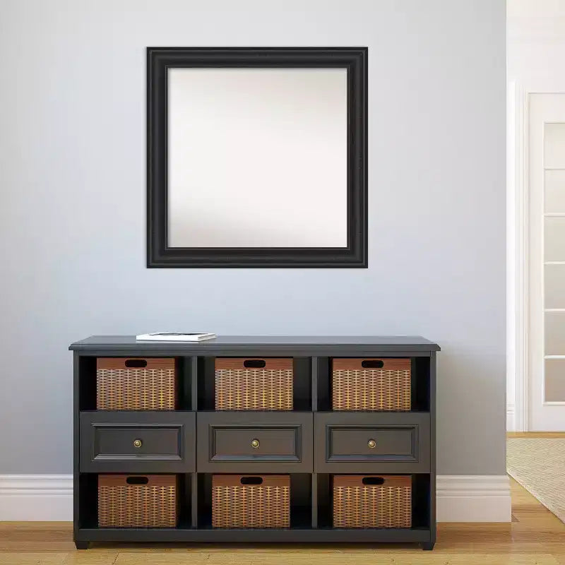 Miroir mural noir non biseauté de 32 po x 32 po