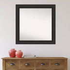 Miroir mural noir non biseauté de 32 po x 32 po