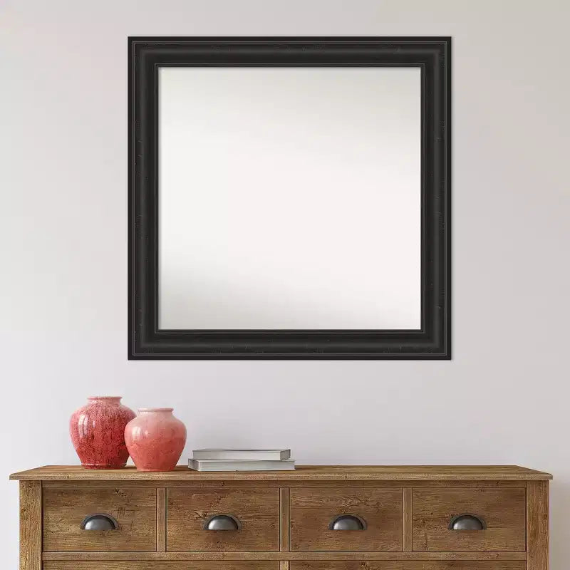 Miroir mural noir non biseauté de 32 po x 32 po
