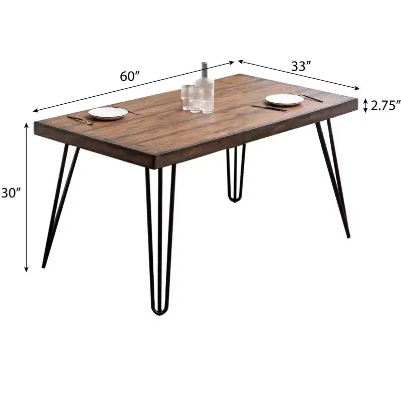 Ensemble de salle à manger Roundhill Furniture Amisos, table à manger avec pieds épingle, 4 chaises et banc rembourré, 6 pièces
