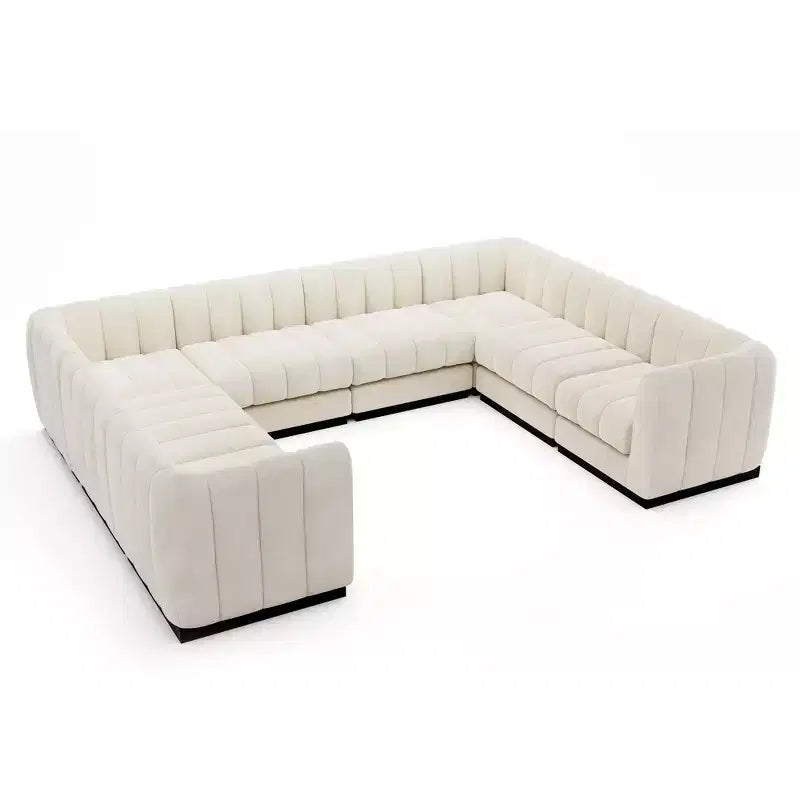 Canapé sectionnel chenille en U 192, ensemble de canapé modulaire surdimensionné 8 places pour salon bureau-Morden Fort