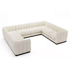 Canapé sectionnel chenille en U 192, ensemble de canapé modulaire surdimensionné 8 places pour salon bureau-Morden Fort