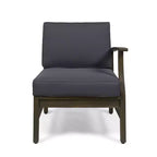Ensemble canapé 3 places et table basse d'extérieur Abena en bois d'acacia avec coussins GDFStudio