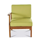 Ensemble canapé 3 places et table basse d'extérieur Abena en bois d'acacia avec coussins GDFStudio