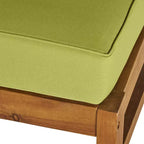 Ensemble canapé 3 places et table basse d'extérieur Abena en bois d'acacia avec coussins GDFStudio