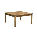Ensemble canapé 3 places et table basse d'extérieur Abena en bois d'acacia avec coussins GDFStudio