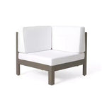 Christopher Knight Home Keith Canapé d'angle d'extérieur en bois d'acacia 8 places avec coussins