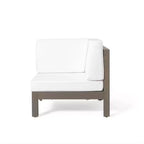 Christopher Knight Home Keith Canapé d'angle d'extérieur en bois d'acacia 8 places avec coussins
