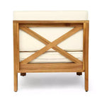 Christopher Knight Home Keith Canapé d'angle d'extérieur en bois d'acacia 8 places avec coussins