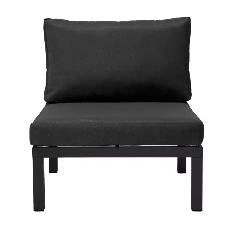 LeisureMod Hamilton, ensemble de 4 fauteuils de patio en aluminium, chaises d'extérieur modernes avec coussins, sièges résistants aux intempéries pour patio, terrasse, véranda