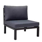 LeisureMod Hamilton, ensemble de 4 fauteuils de patio en aluminium, chaises d'extérieur modernes avec coussins, sièges résistants aux intempéries pour patio, terrasse, véranda
