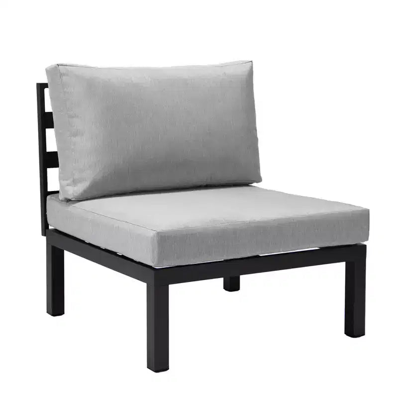 LeisureMod Hamilton, ensemble de 4 fauteuils de patio en aluminium, chaises d'extérieur modernes avec coussins, sièges résistants aux intempéries pour patio, terrasse, véranda
