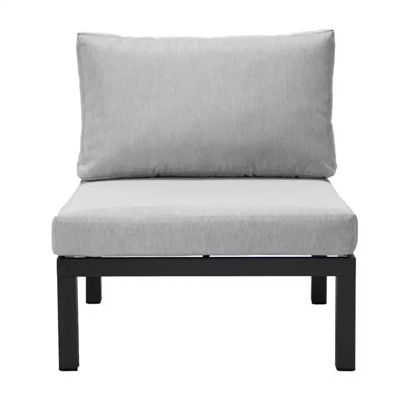 LeisureMod Hamilton, ensemble de 4 fauteuils de patio en aluminium, chaises d'extérieur modernes avec coussins, sièges résistants aux intempéries pour patio, terrasse, véranda
