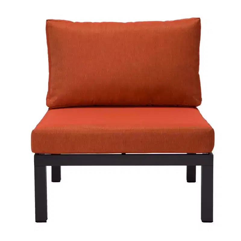 LeisureMod Hamilton, ensemble de 4 fauteuils de patio en aluminium, chaises d'extérieur modernes avec coussins, sièges résistants aux intempéries pour patio, terrasse, véranda