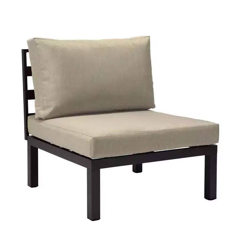 LeisureMod Hamilton, ensemble de 4 fauteuils de patio en aluminium, chaises d'extérieur modernes avec coussins, sièges résistants aux intempéries pour patio, terrasse, véranda
