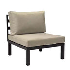 LeisureMod Hamilton, ensemble de 4 fauteuils de patio en aluminium, chaises d'extérieur modernes avec coussins, sièges résistants aux intempéries pour patio, terrasse, véranda